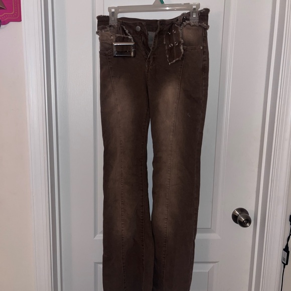 Brown Distressed Women Jeans - Picture 1 of 1